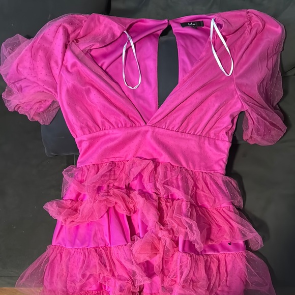 Lulus Pink V-neck Tutu Dress- Large - Picture 4 of 6